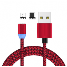Кабель microUSB-lightning магнитный красный X-CABLE 360